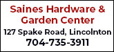 Saines Hardware & Garden Center Sponsorship Banner